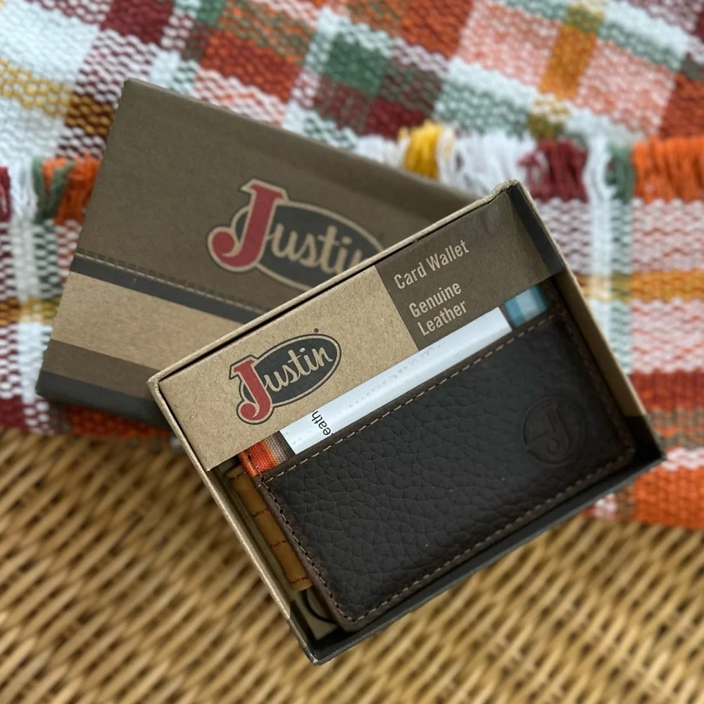 Justin Boots Multicolor Striped Leather Card Holder
